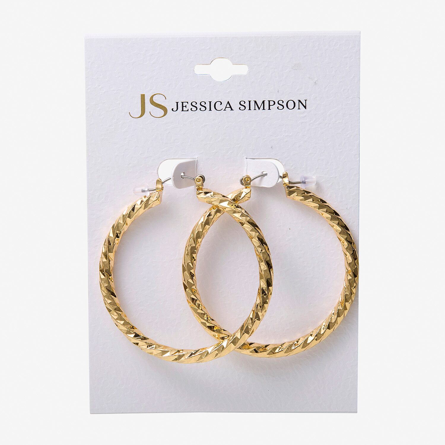JS Jessica Simpson Womens 50mm Hoop Earrings