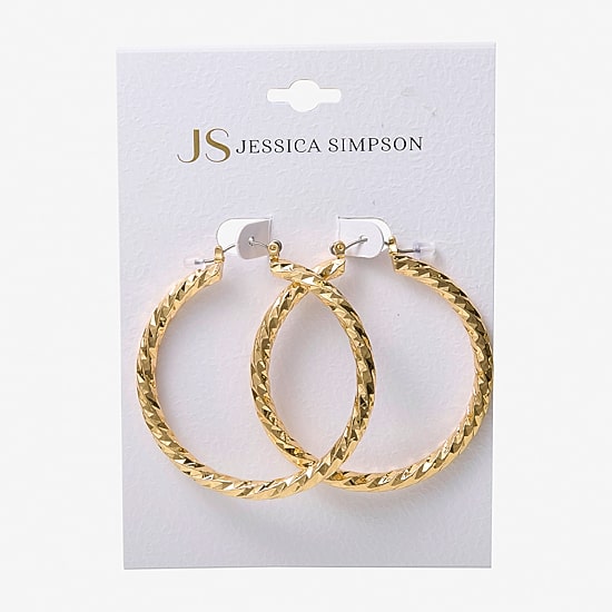 JS Jessica Simpson Womens 50mm Hoop Earrings
