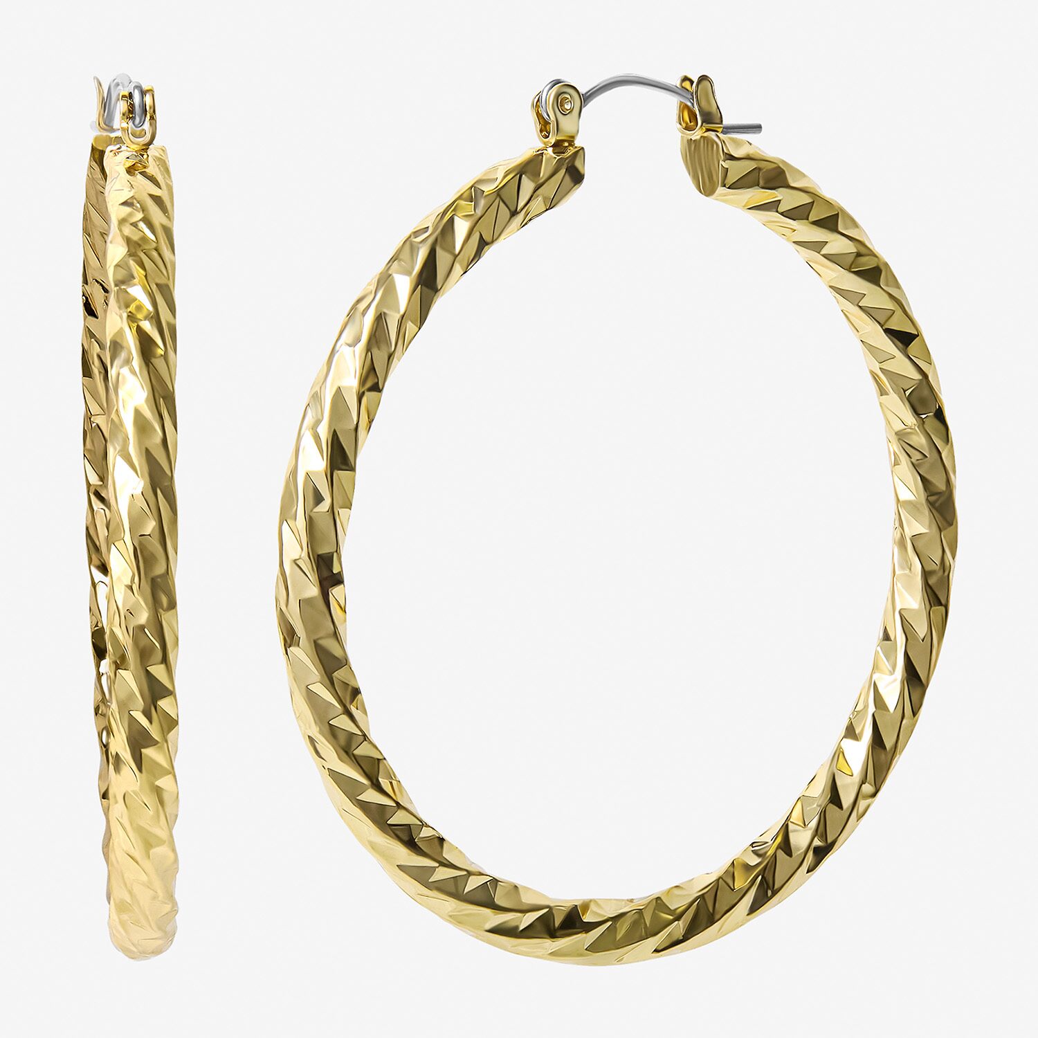 JS Jessica Simpson Womens 50mm Hoop Earrings