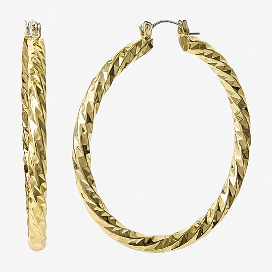 JS Jessica Simpson Womens 50mm Hoop Earrings