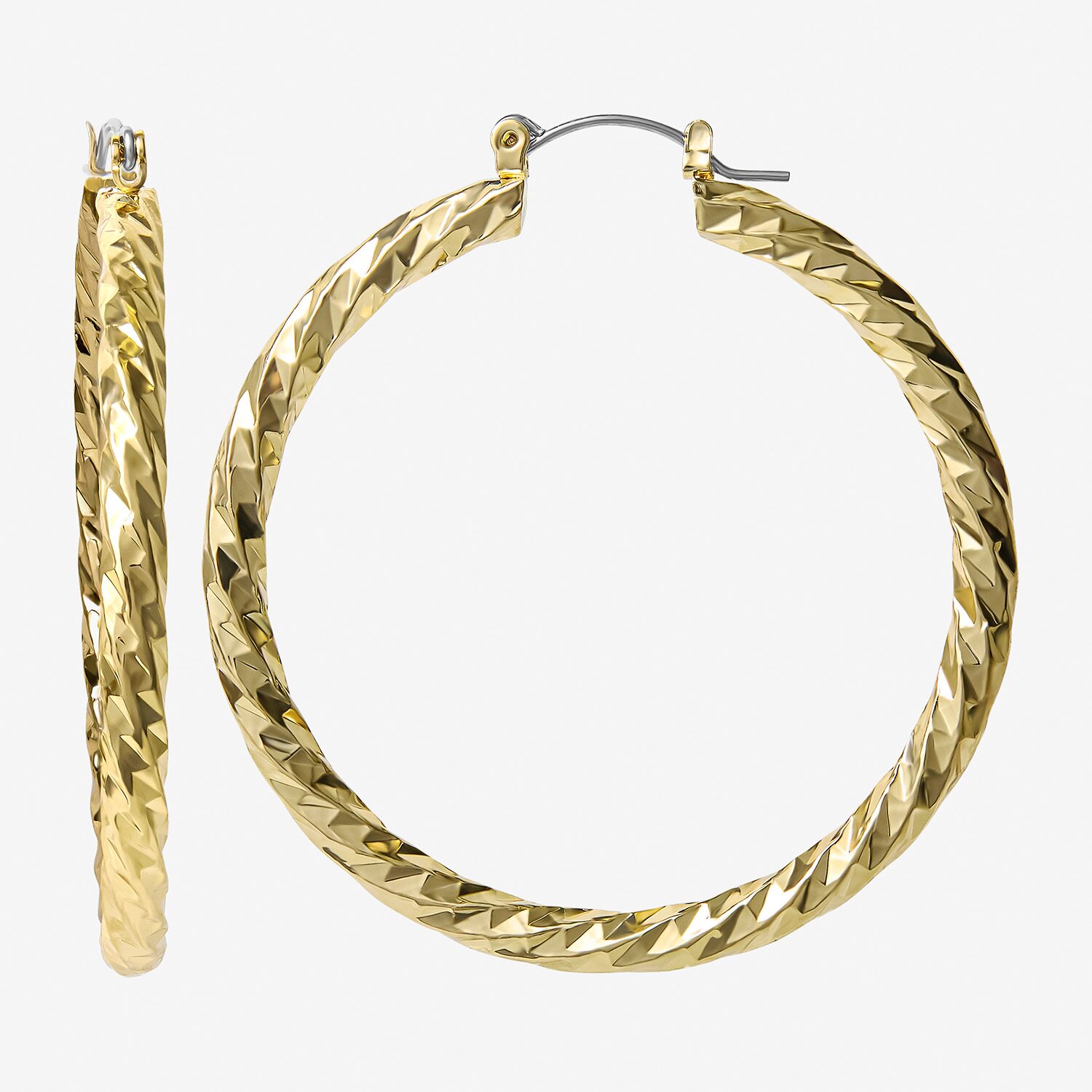 JS Jessica Simpson Womens 50mm Hoop Earrings