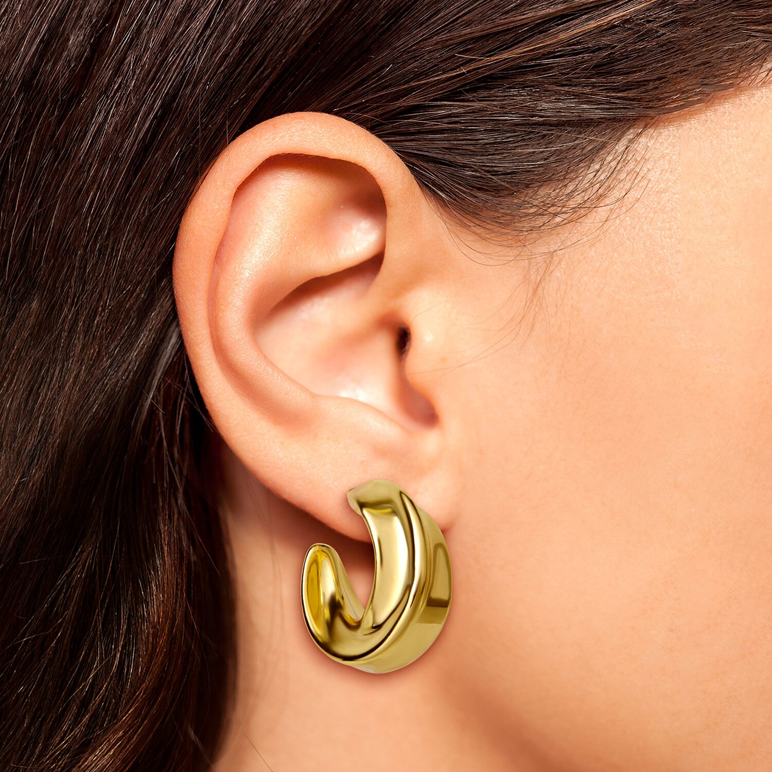 JS Jessica Simpson Womens 29.6mm Hoop Earrings