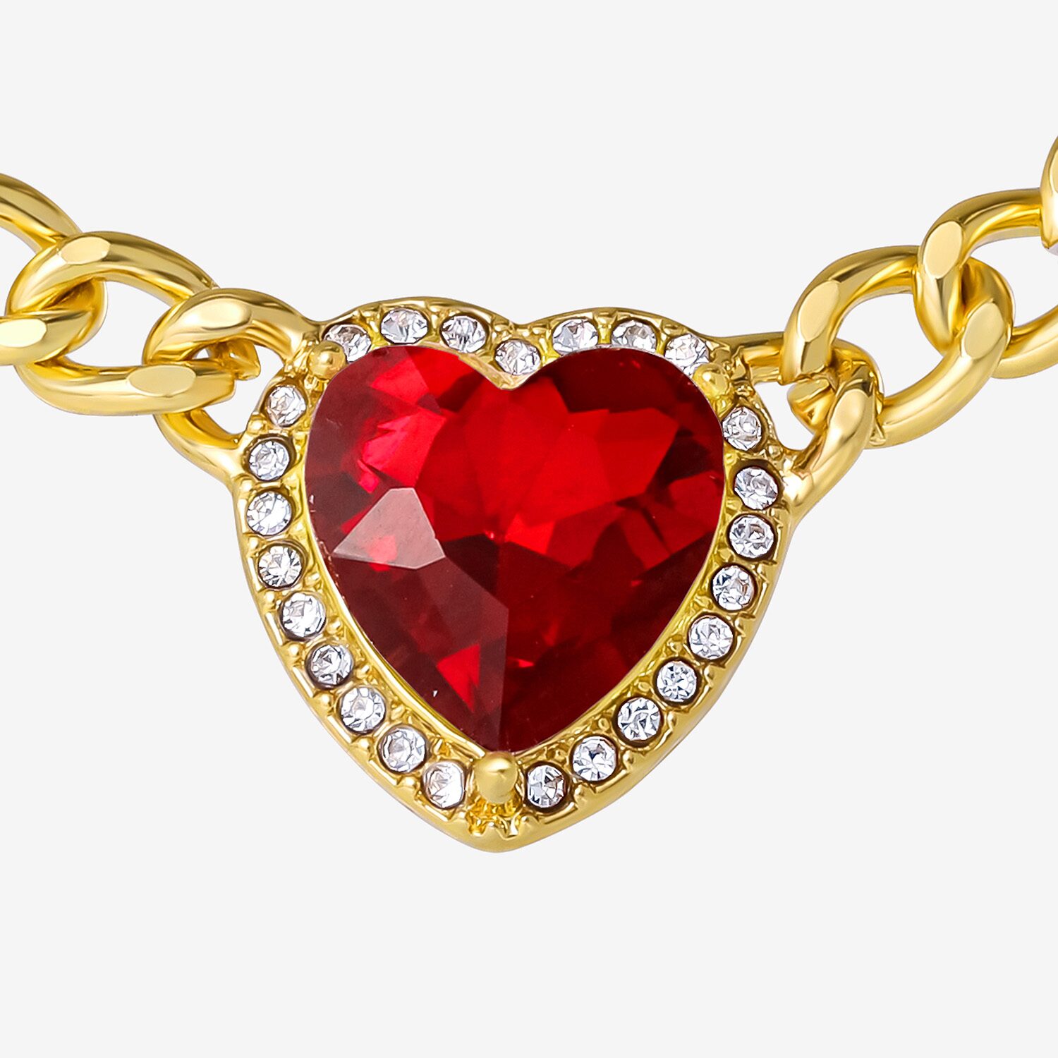 JS Jessica Simpson Gold Tone Collar Necklace  & Stud Earring Womens Multi Color Glass Heart 3-pc. Jewelry Set