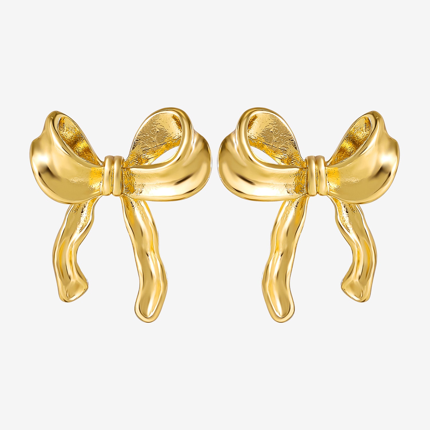 JS Jessica Simpson Gold Tone Hoop & Stud Womens Glass Bow Butterfly 5 Pair Earring Set