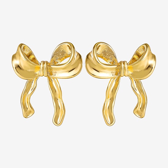 JS Jessica Simpson Gold Tone Hoop & Stud Womens Glass Bow Butterfly 5 Pair Earring Set