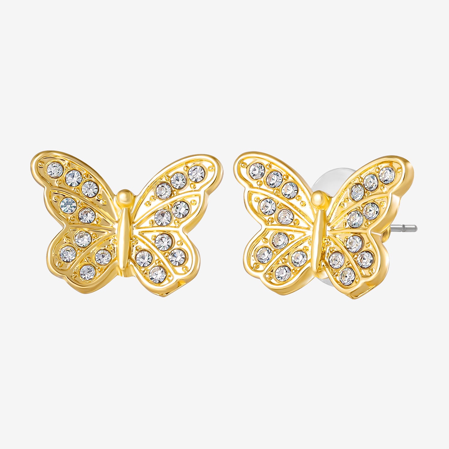 JS Jessica Simpson Gold Tone Hoop & Stud Womens Glass Bow Butterfly 5 Pair Earring Set