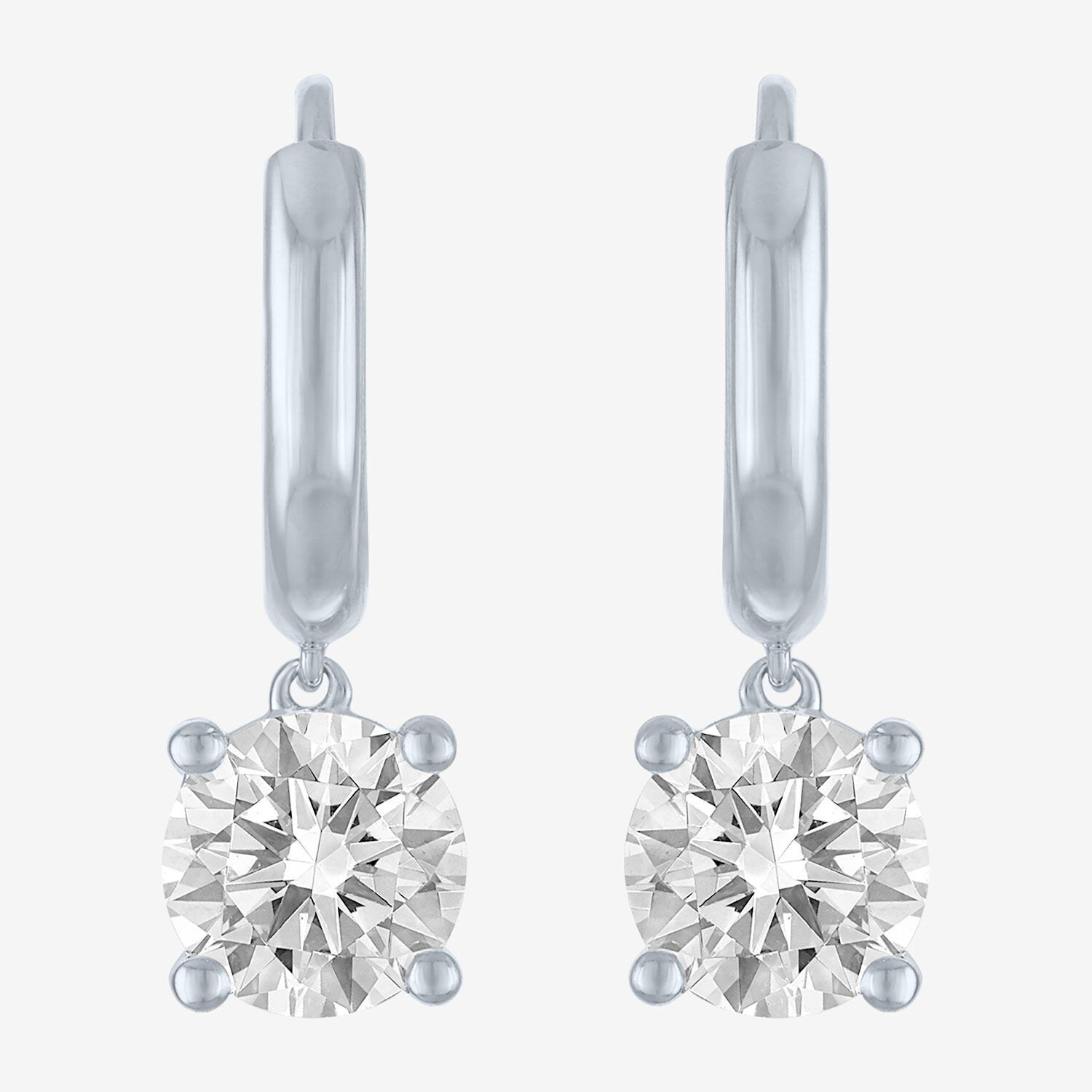 (E-F / Vs1-Vs2) Womens 2 CT. T.W. Lab Grown White Diamond 10K Gold 19.6mm Round Hoop Earrings