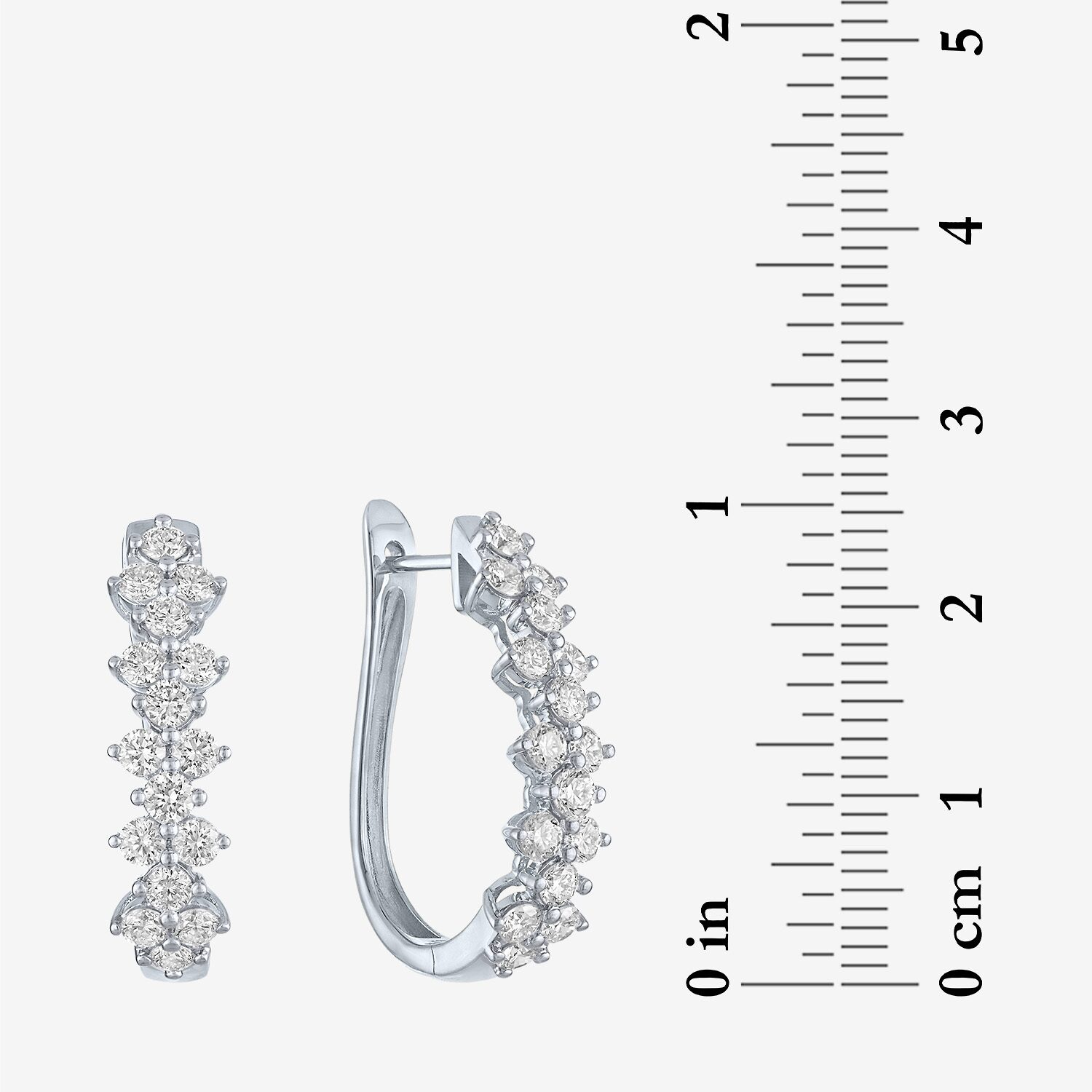 (G-H / Si2 I1) Womens 2 CT. T.W. Lab Grown White Diamond 10K Gold 24.5mm Hoop Earrings