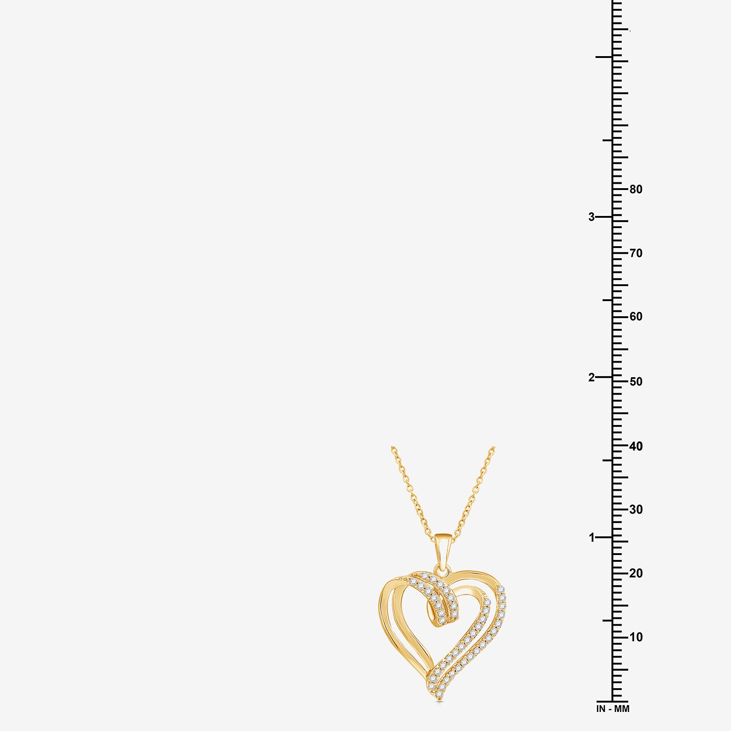 (F / Si1-Si2) Womens 1/4 CT. T.W. Lab Grown White Diamond 14K Gold Over Brass Heart 18 Inch Pendant Necklace