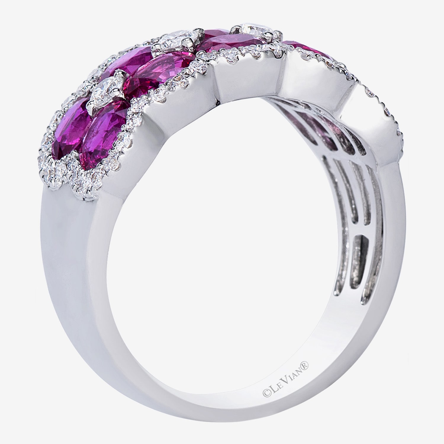 Le Vian Grand Sample Sale Le Vian Grand Sample Sale Limited Quantities! Womens 21.5MM 5/8 CT. T.W. Genuine Red Ruby 14K White Gold Band