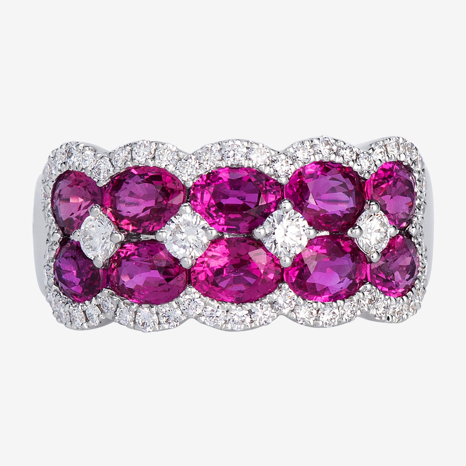Le Vian Grand Sample Sale Le Vian Grand Sample Sale Limited Quantities! Womens 21.5MM 5/8 CT. T.W. Genuine Red Ruby 14K White Gold Band