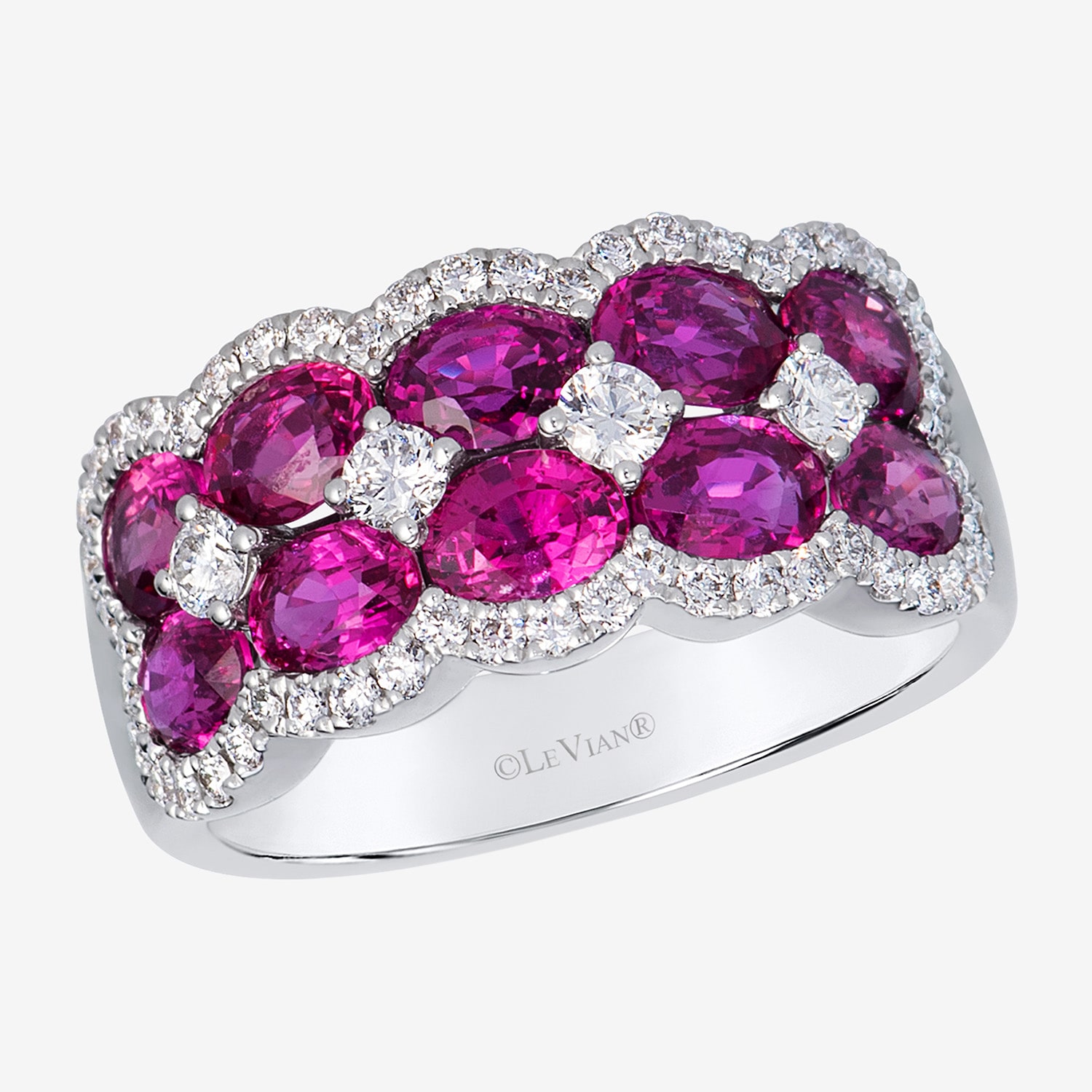 Le Vian Grand Sample Sale Le Vian Grand Sample Sale Limited Quantities! Womens 21.5MM 5/8 CT. T.W. Genuine Red Ruby 14K White Gold Band