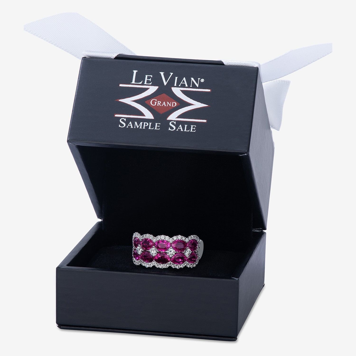 Le Vian Grand Sample Sale Le Vian Grand Sample Sale Limited Quantities! Womens 21.5MM 5/8 CT. T.W. Genuine Red Ruby 14K White Gold Band