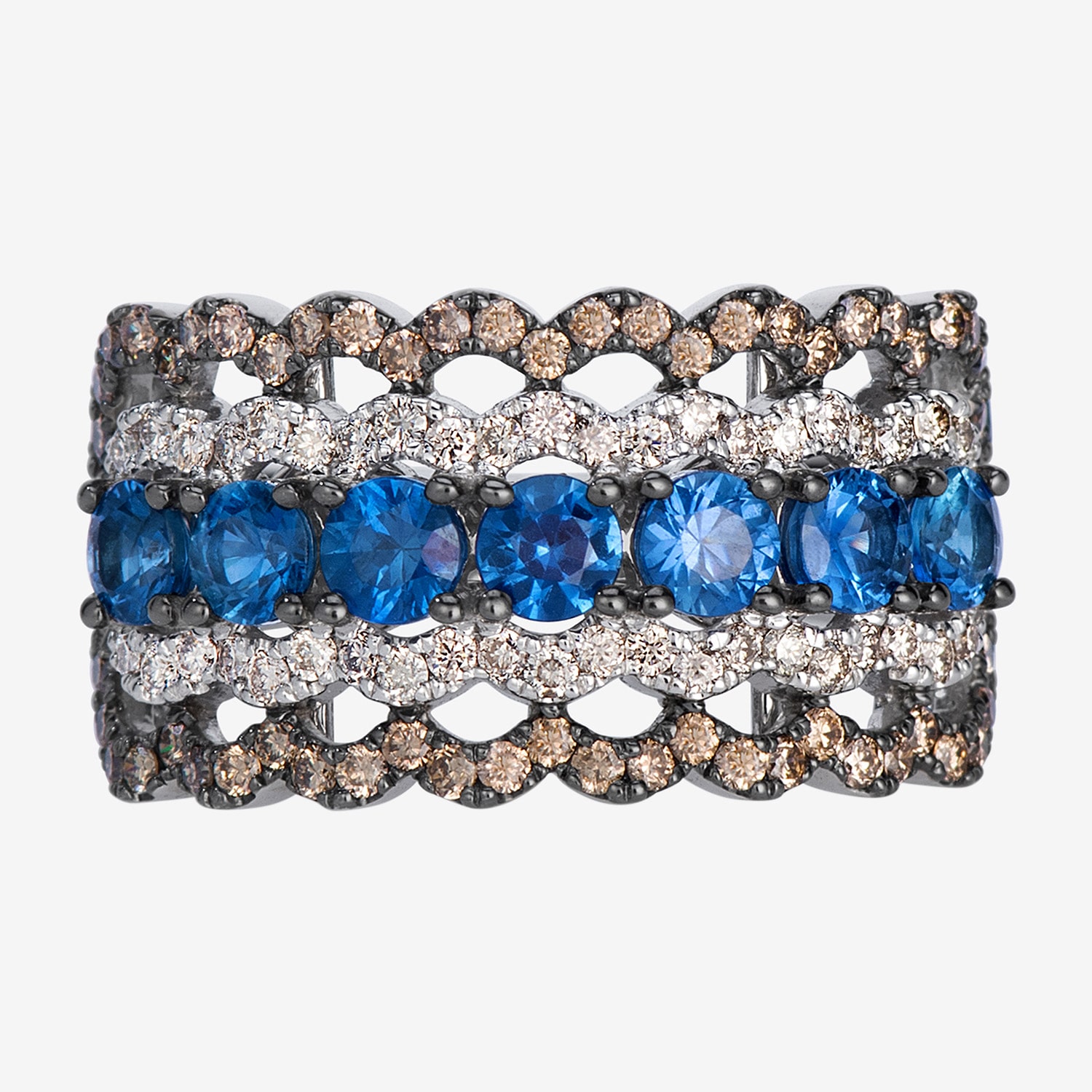 Le Vian Grand Sample Sale Le Vian Grand Sample Sale Limited Quantities! Womens 22MM 7/8 CT. T.W. Genuine Blue Sapphire 14K White Gold Band