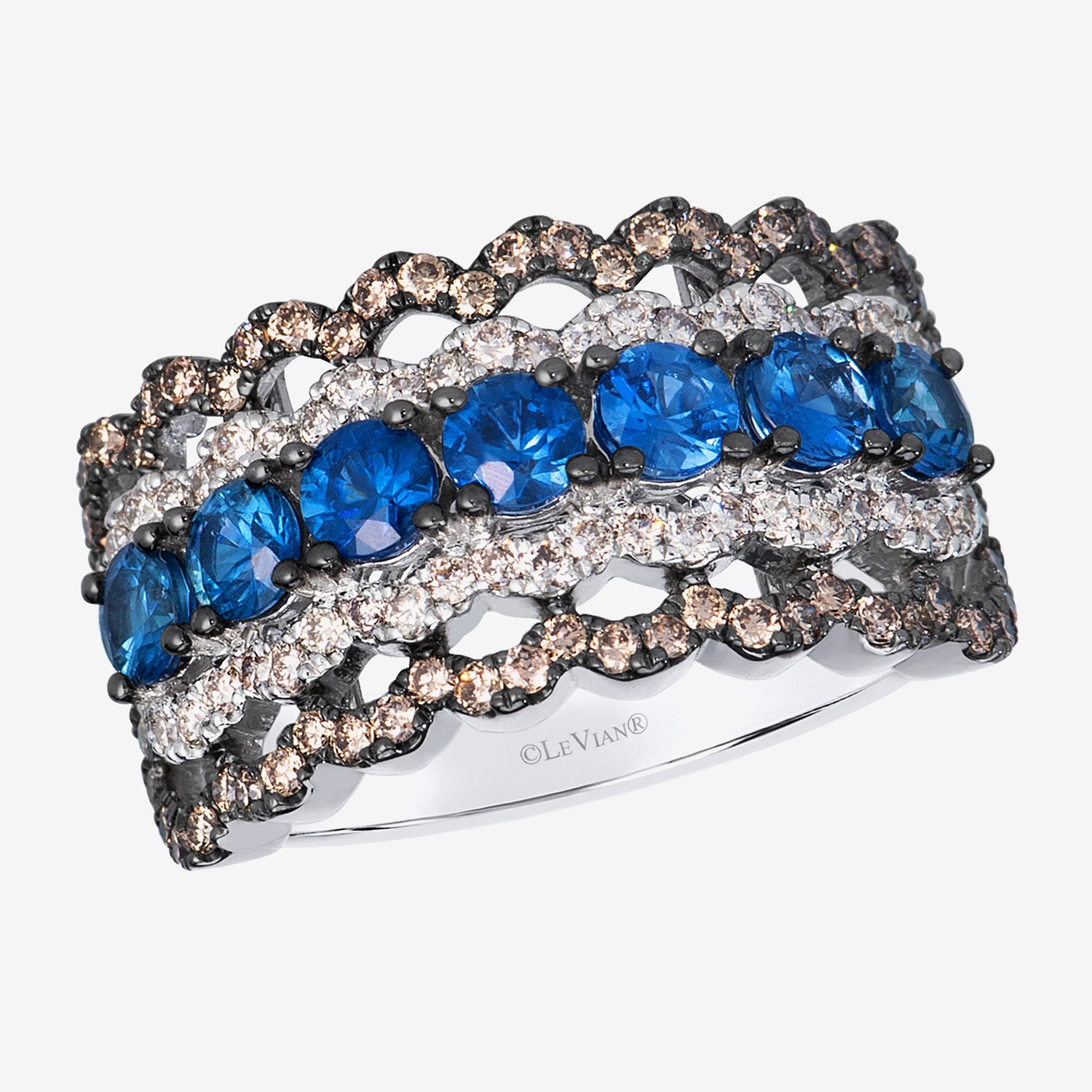 Le Vian Grand Sample Sale Le Vian Grand Sample Sale Limited Quantities! Womens 22MM 7/8 CT. T.W. Genuine Blue Sapphire 14K White Gold Band