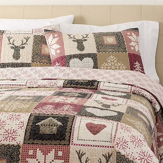 Hudson & Main Christmas Patchwork 3-pc. Easy Care Quilt Set