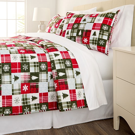 Martha Stewart Festive Patchwork 3-pc. Quilt Set