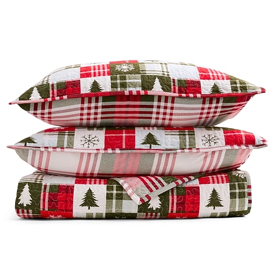 Martha Stewart Festive Patchwork 3-pc. Quilt Set