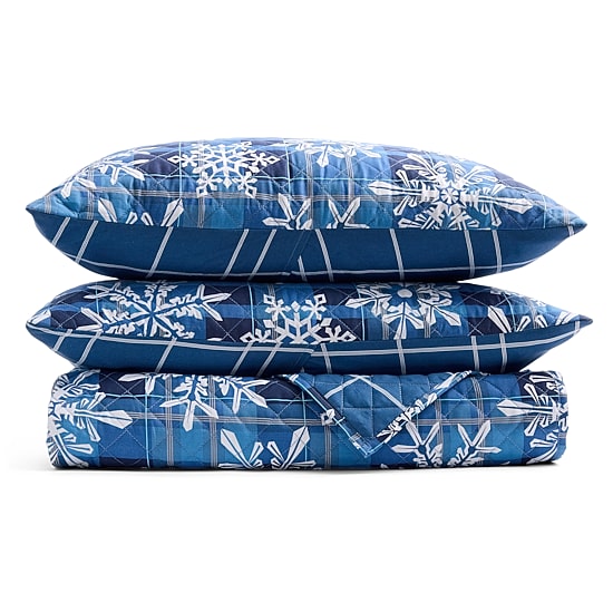 Hudson & Main Snowflake Plaid 3-pc. Easy Care Quilt Set