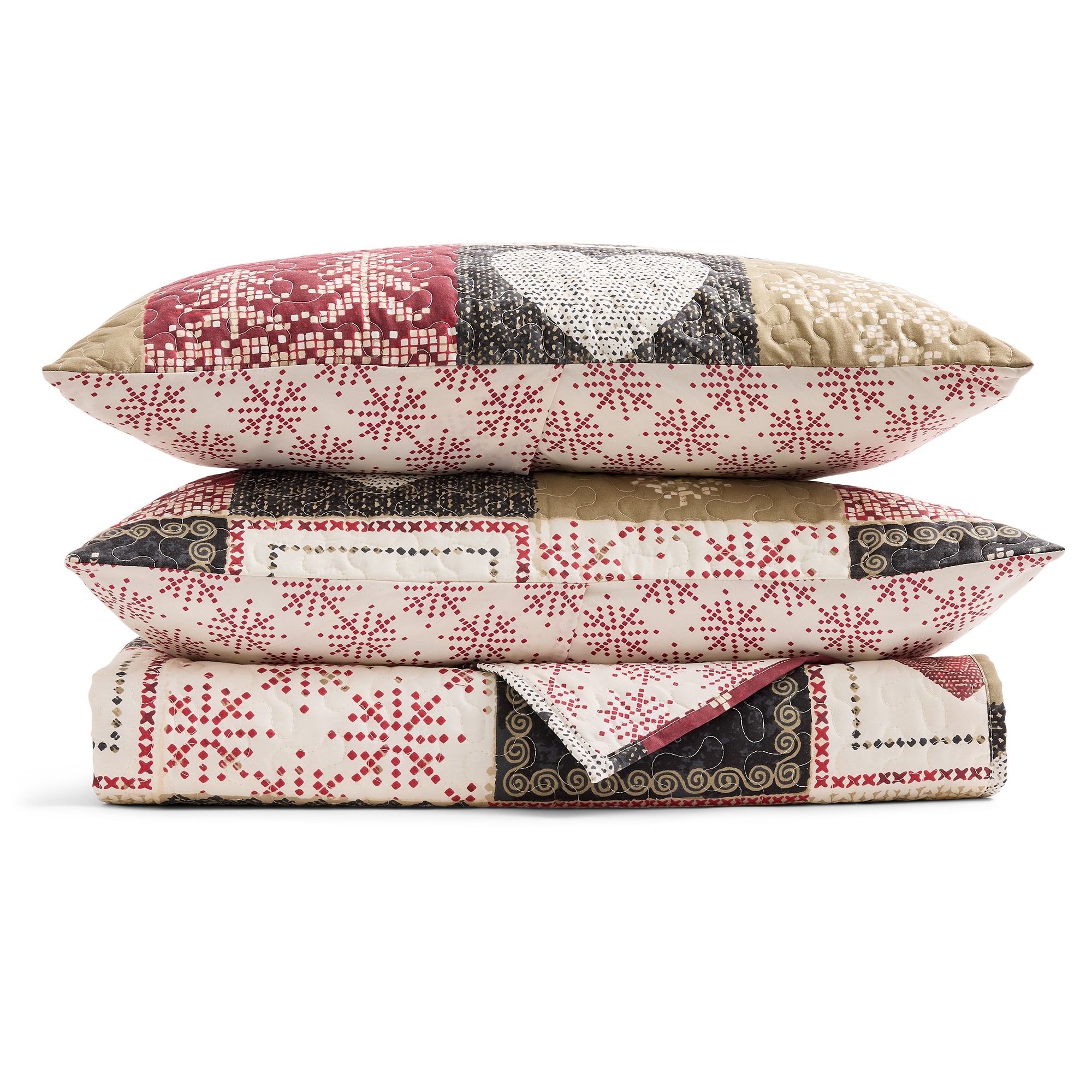 Hudson & Main Christmas Patchwork 3-pc. Easy Care Quilt Set