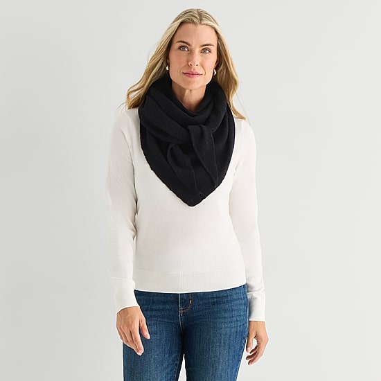 Liz Claiborne Pointelle Triangle Scarf