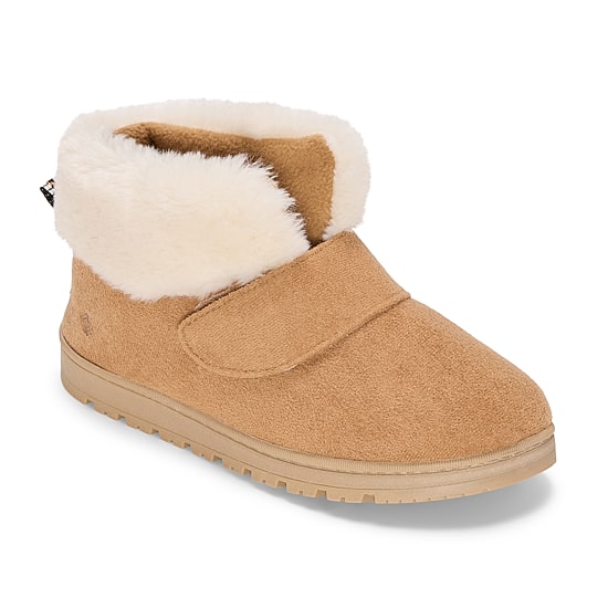 Isotoner Velcro Tab Womens Bootie Slippers