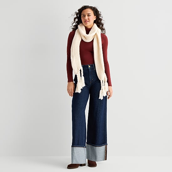 A.N.A Ribbed Scarf Oblong Scarf