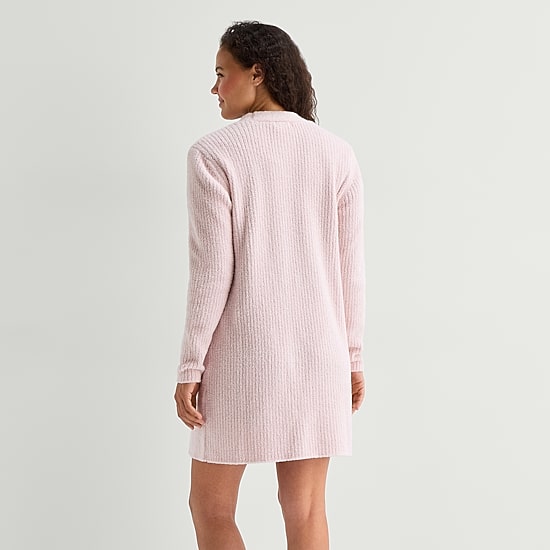 Ambrielle Womens Mid Length Long Sleeve Robe