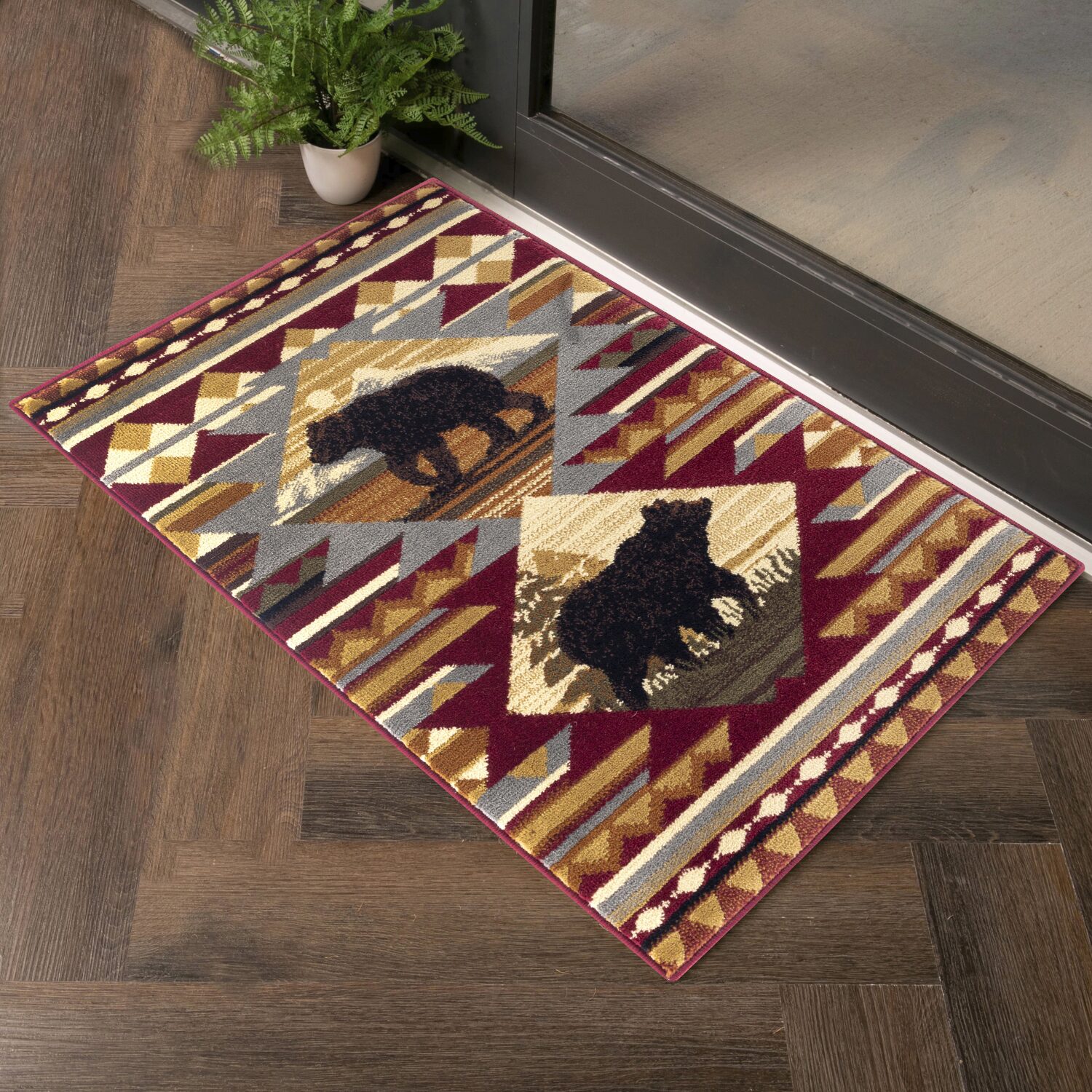DANTE HOME DECOR Woodlands Southwestern Bear Print Indoor Rectangular Accent Rug