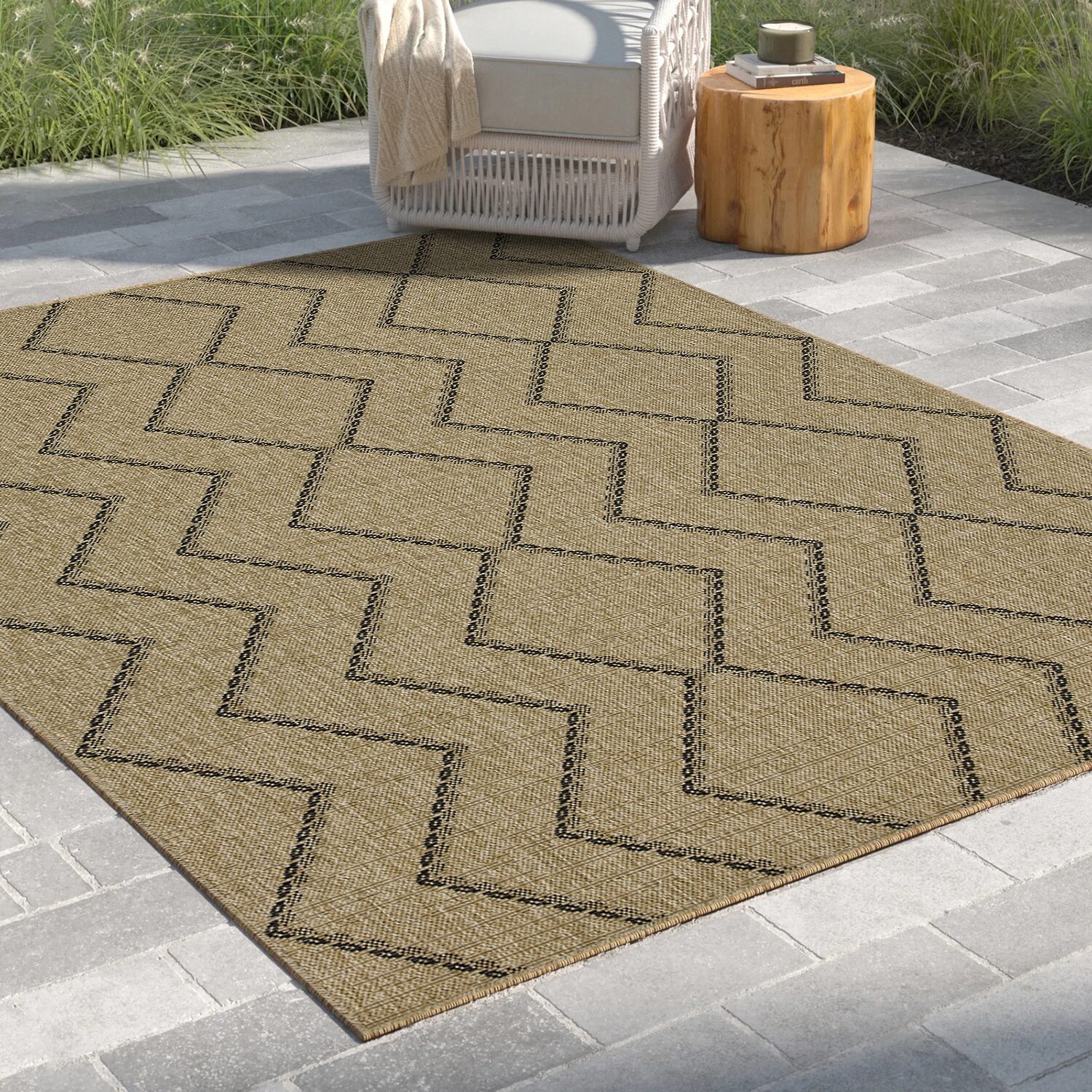 DANTE HOME DECOR BOHEMIAN LOTUS WATER RESISTANT INDOOR, OUTDOOR RECTANGULAR AREA RUGS