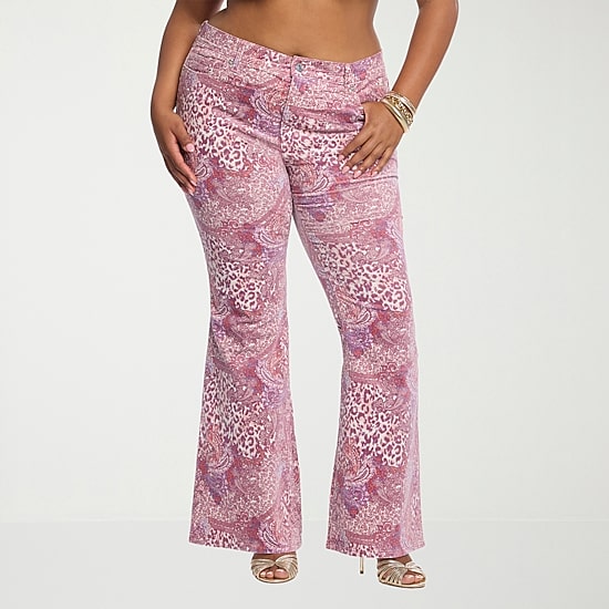 JS Jessica Simpson Womens Plus High Rise Flare Corduroy Pant