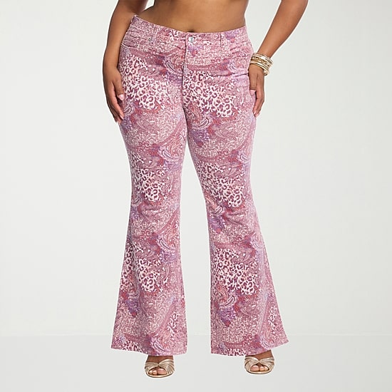 JS Jessica Simpson Womens Plus High Rise Flare Corduroy Pant