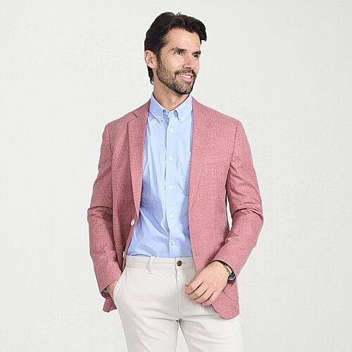The Savile Row Co Mens Slim Fit Sport Coat In Red