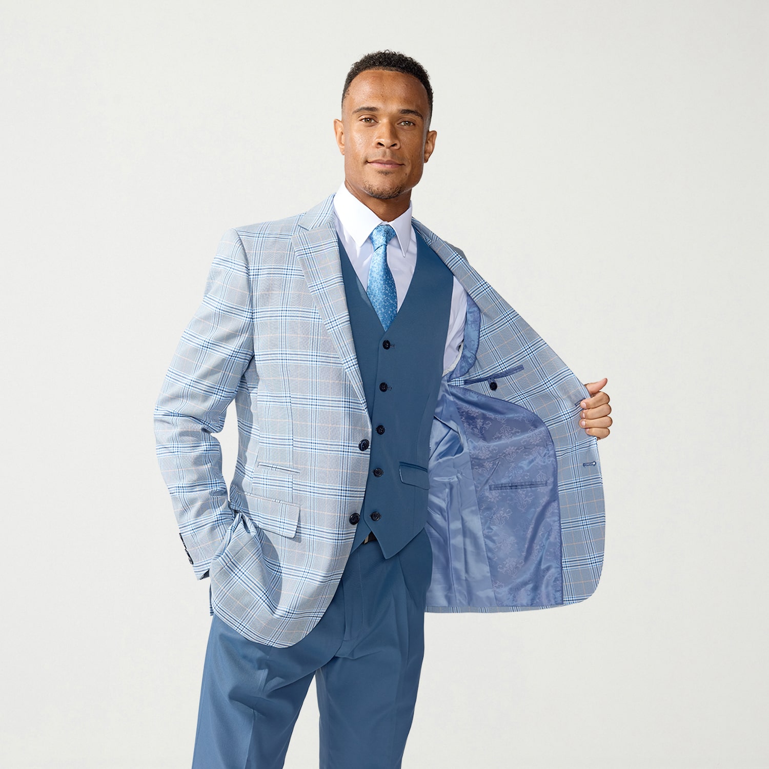 Steve Harvey Mens Stretch Fabric Regular Fit Suit Vest