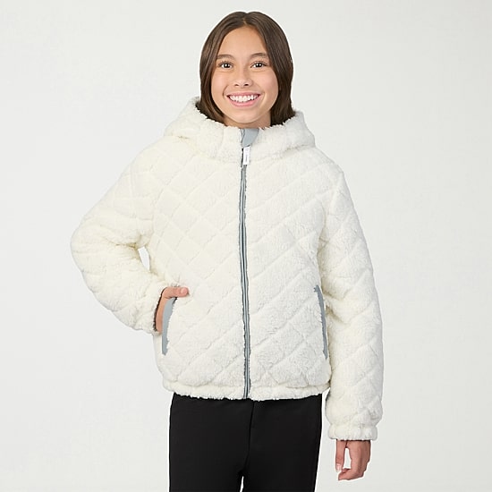 Free Country Big Kid Girls Hooded Reversible Midweight Quilted Jacket