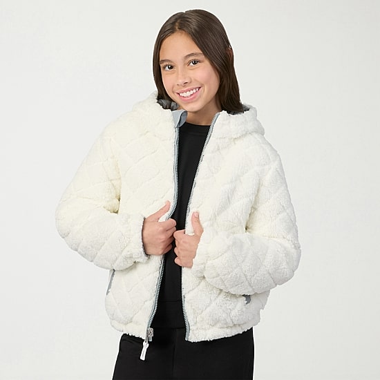 Free Country Big Kid Girls Hooded Reversible Midweight Quilted Jacket