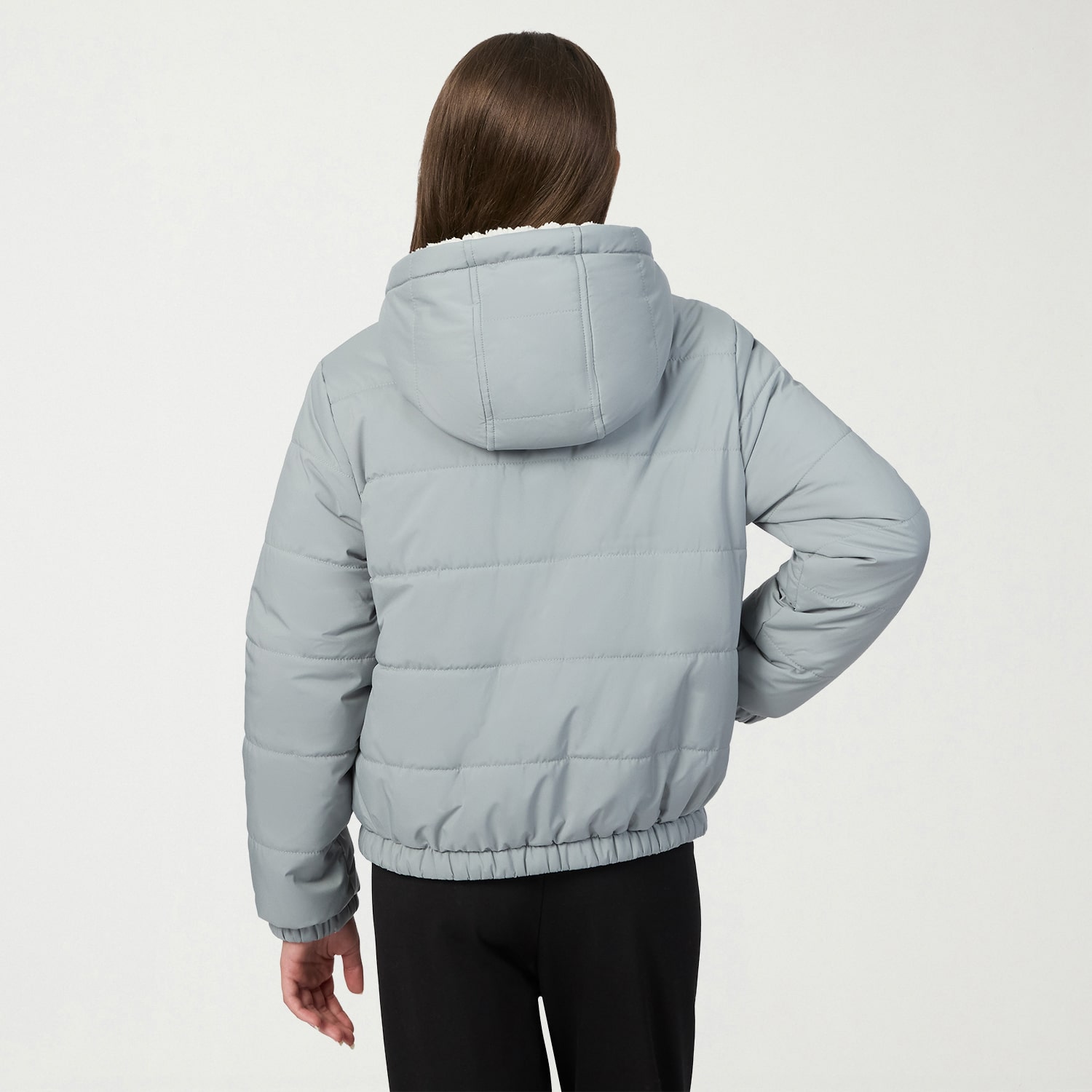 Free Country Big Kid Girls Hooded Reversible Midweight Quilted Jacket