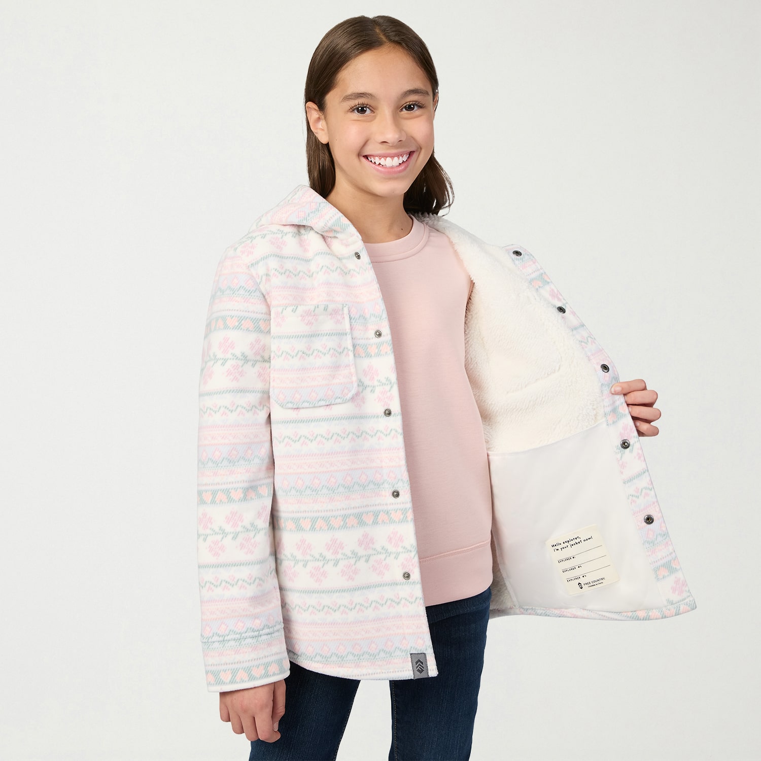Free Country Big Kid Girls Hooded Fleece Lined Jacket