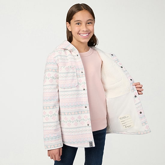 Free Country Big Kid Girls Hooded Fleece Lined Lightweight Jacket