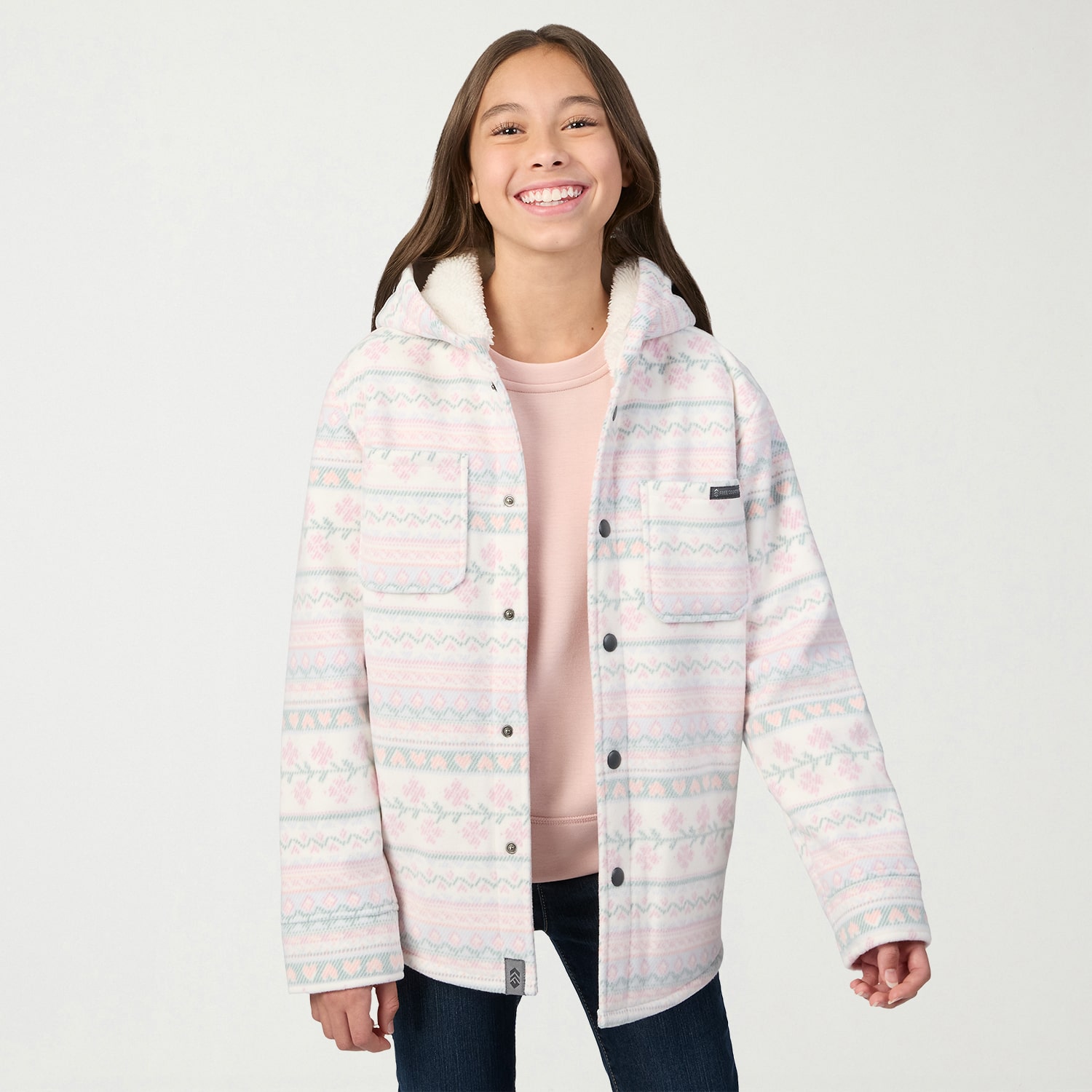 Free Country Big Kid Girls Hooded Fleece Lined Jacket