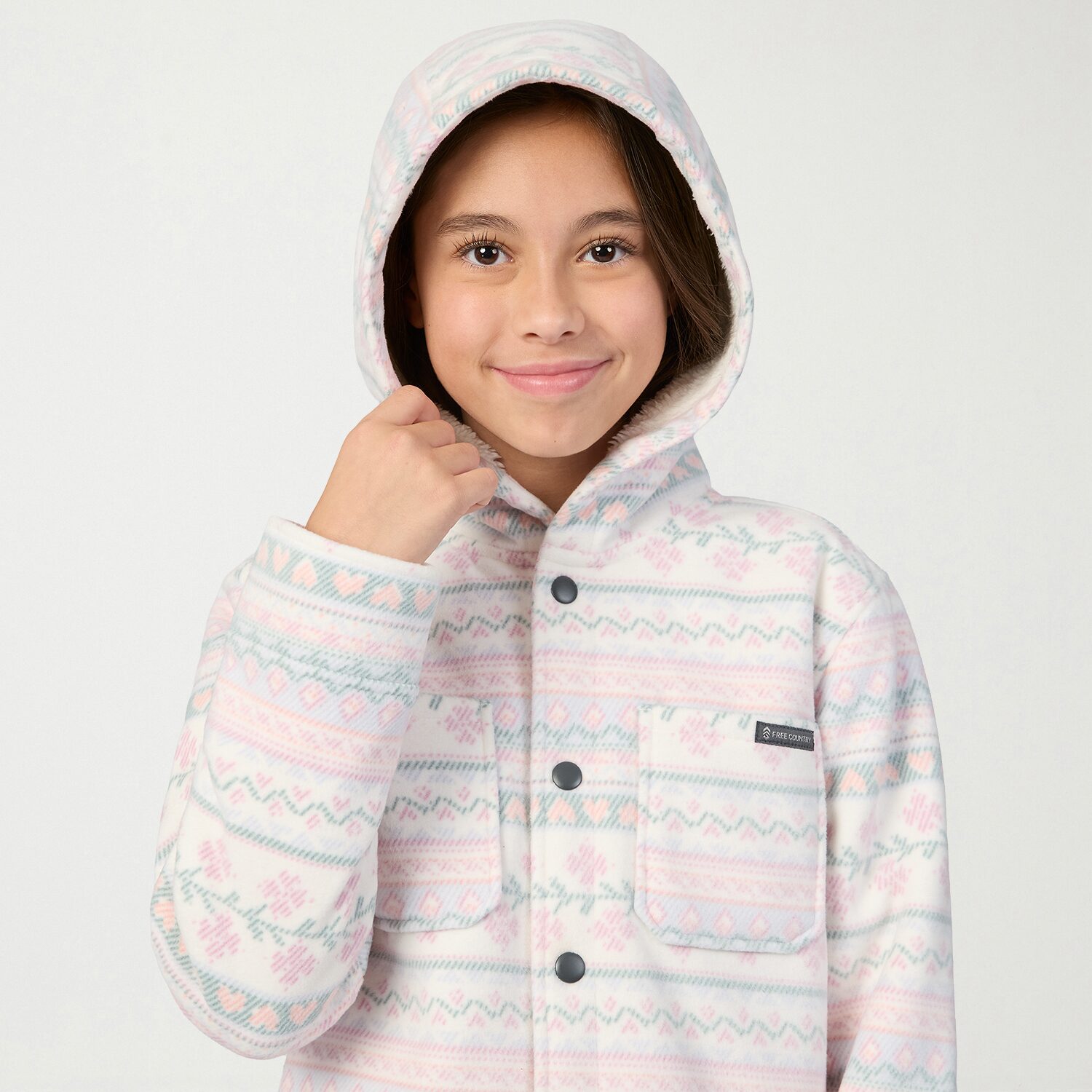 Free Country Big Kid Girls Hooded Fleece Lined Jacket