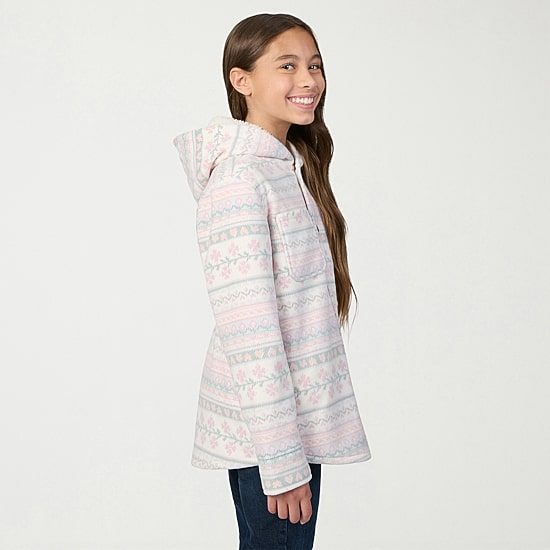 Free Country Big Kid Girls Hooded Fleece Lined Lightweight Jacket