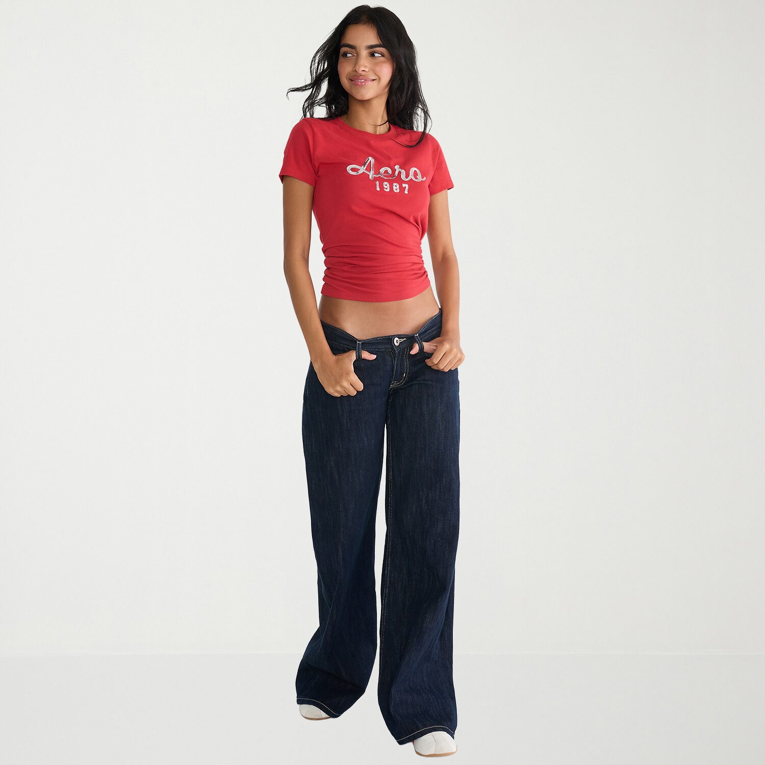 AEROPOSTALE Womens Juniors Crew Neck Short Sleeve Regular Fit Graphic T-Shirt