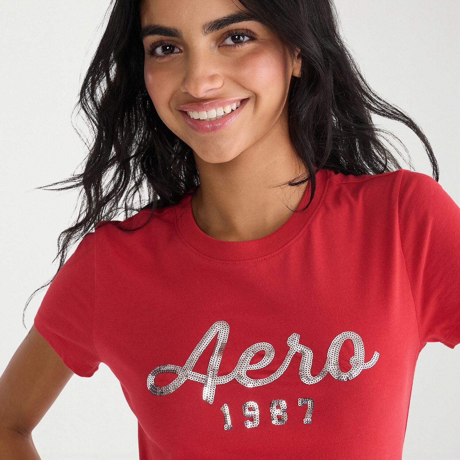 AEROPOSTALE Womens Juniors Crew Neck Short Sleeve Regular Fit Graphic T-Shirt