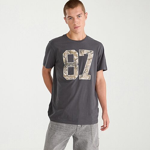 Aéropostale Mens Crew Neck Short Sleeve Regular Fit Graphic T-shirt In Gray