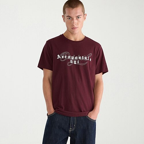 Aéropostale Mens Crew Neck Short Sleeve Regular Fit Graphic T-shirt In Red