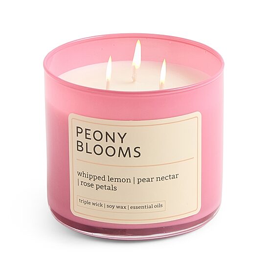 Distant Lands 14oz Peony Blooms 3-Wick Scented Jar Candle