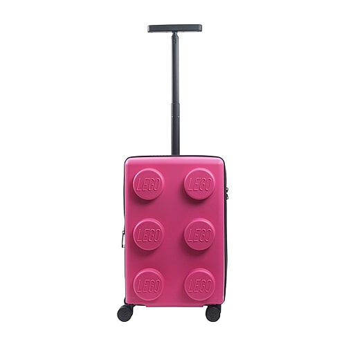 Lego Kids'  Signature Brick 2x3 Trolley  21 Inch Hardside Lightweight Carry-on Spinner Luggage In Pink