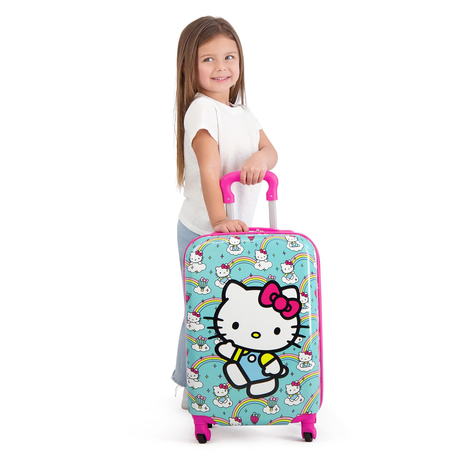 Ful Hello Kitty Rainbows Kids Hello Kitty 21 Inch Hardside Lightweight Carry-On Spinner Luggage