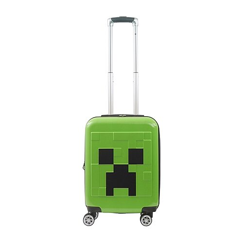 Ful Kids' Minecraft Creeper Big Face Minecraft 21 Inch Hardside Expandable Lightweight Carry-on Spinner Luggag In Green